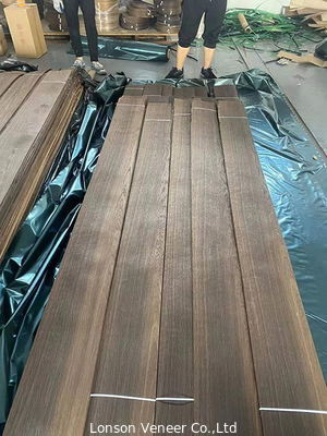 0.45mm Fumed Oak Veneer Grade B สำหรับไม้อัดแฟนซีกว้าง 10cm+