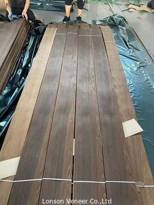 0.45mm Fumed Oak Veneer Grade B สำหรับไม้อัดแฟนซีกว้าง 10cm+